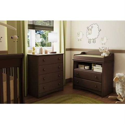 Image of Baby Furniture 2 Drawer Diaper Changing Table in Espresso