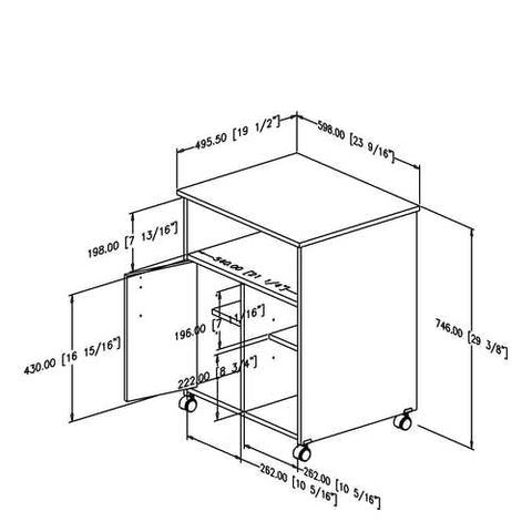 Image of Eco-Friendly Black Printer Stand Cart