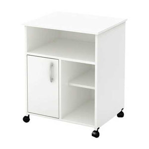 Modern Home Office Printer Stand Cart with Casters in White