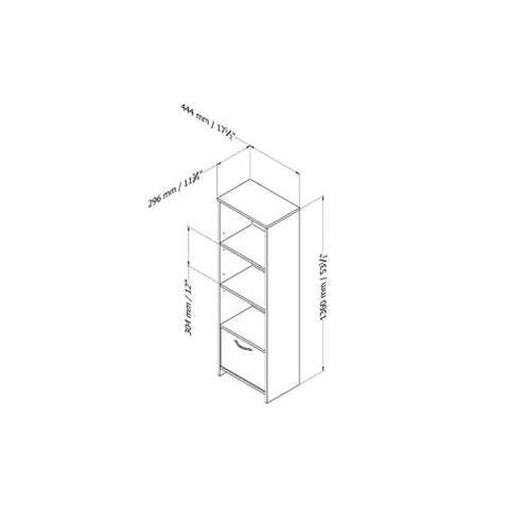 Image of 3-Shelf Bookcase with Bottom Door Storage Space in Chocolate