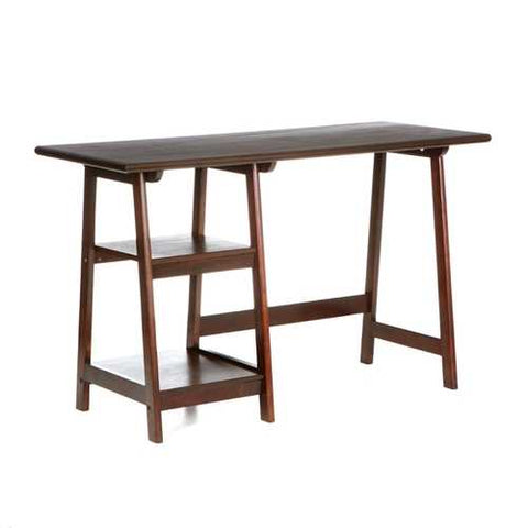 Image of Espresso Finish Wood Home Office Laptop Computer Desk