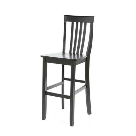 Image of Set of 2 - 30-inch Solid Hardwood Bar Stools in Black Finish