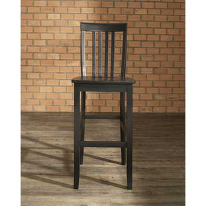 Set of 2 - 30-inch Solid Hardwood Bar Stools in Black Finish