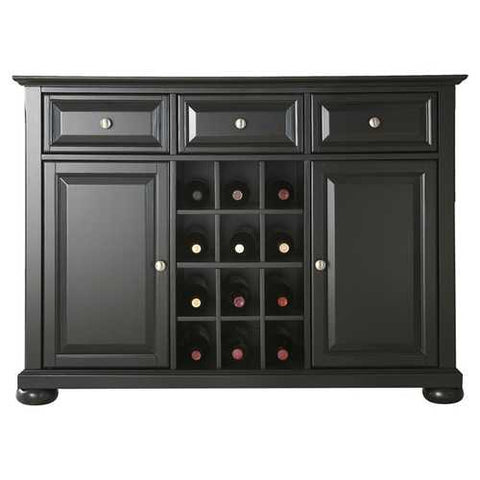 Image of Black Wood Sideboard Buffet Server Table Dining Storage Cabinet