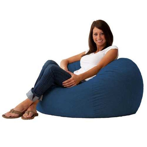 Image of Sky Blue Soft Suede 3-Foot Bean Bag Chair Living Room Bedroom Lounger