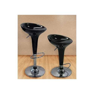 Set of 2 Ice Cream Scoop Style Barstools in Black