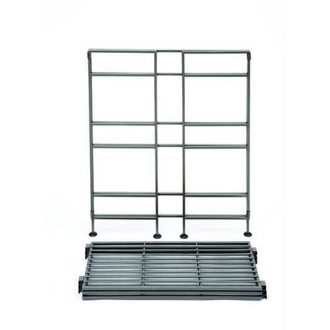 Image of 3-Shelf Iron Rectangular Folding Metal Bookcase Storage Shelves