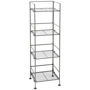 4-Shelf Iron Tower Storage Shelves - Great for Kitchen Office Garage