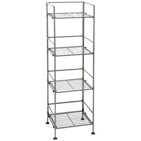 Image of 4-Shelf Iron Tower Storage Shelves - Great for Kitchen Office Garage