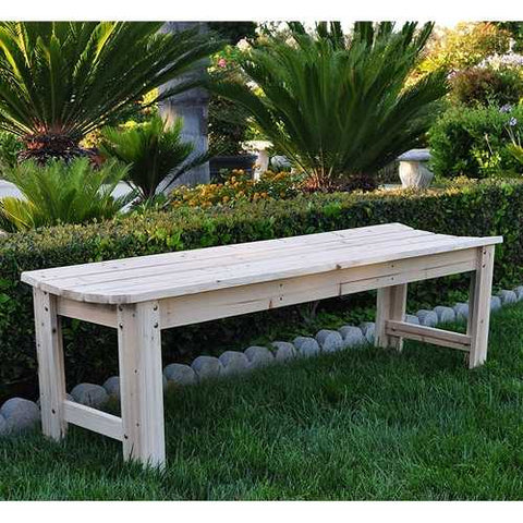 Image of 5-Ft Backless Garden Bench in Natural Yellow Cedar Wood