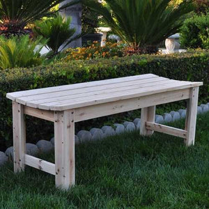 5-Ft Backless Garden Bench in Natural Yellow Cedar Wood