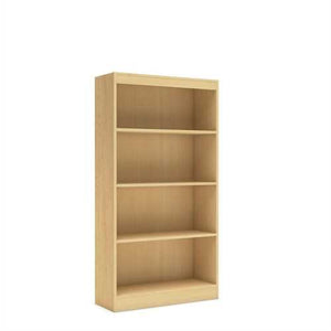 Natural Wood Finish Book Shelf Bookcase with 4 Shelves