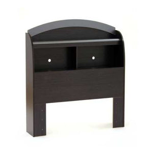 Twin-size Bookcase Headboard in Black Onyx Charcoal Finish