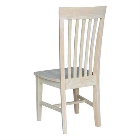 Image of Set of 2 - Mission Style Unfinished Wood Dining Chair with High Back