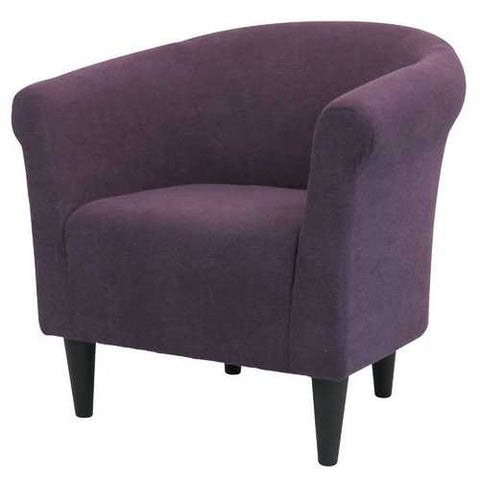 Image of Contemporary Classic Upholstered Club Chair Accent Arm Chair in Eggplant Purple