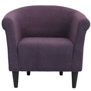 Contemporary Classic Upholstered Club Chair Accent Arm Chair in Eggplant Purple