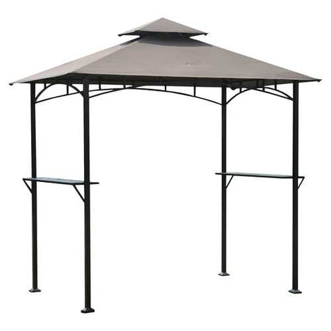 Image of 8-Ft x 5-Ft Steel Frame Outdoor Grilling Gazebo with Vent Top Canopy