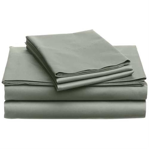 Image of California King size 400 Thread Count Cotton Sheet Set in Sage Green