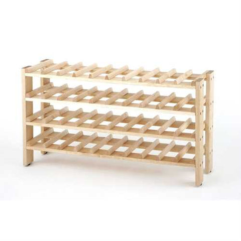 Image of 4-Shelf 40-Bottle Wine Rack in Solid Birchwood