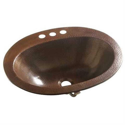 Image of Copper Oval Bathroom Sink 20 x 16 inch