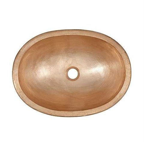 Image of Pure Copper 19-inch Oval Bathroom Sink Unfinished