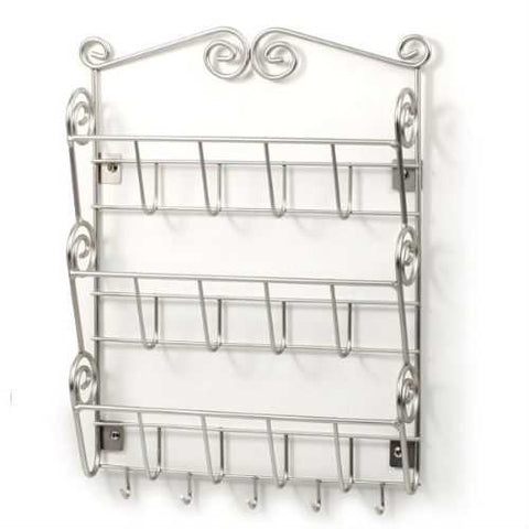 Image of Metal Wall Mount Letter Holder Organizer in Satin Nickel Finish