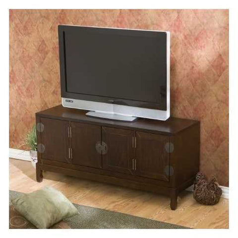 Image of Oriental Style Entertainment Center in Espresso Finish