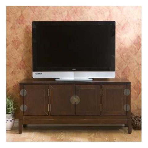 Image of Oriental Style Entertainment Center in Espresso Finish