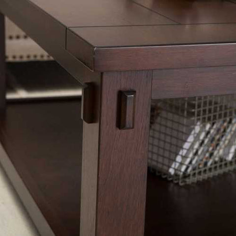 Image of Square Wood Coffee Table in Espresso Finish