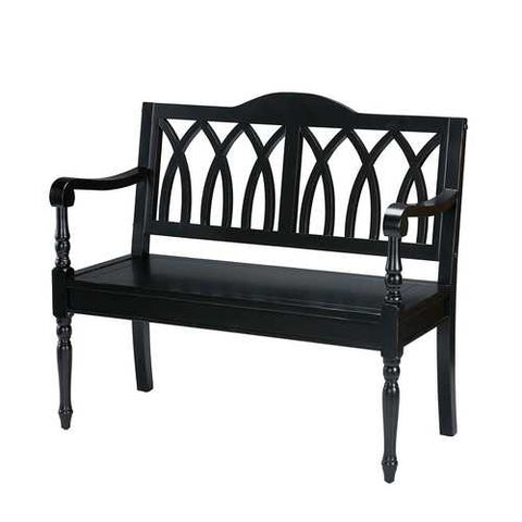 Image of Indoor Accent Bench in Antique Black Wood Finish