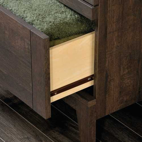 Image of Bedroom Storage Armoire Wardrobe Cabinet in Dark Brown Oak Finish