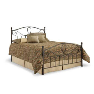 Queen size Metal Bed Frame with Headboard and Footboard in French Roast Finish