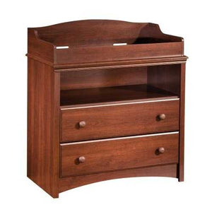 2-Drawer Changing Table with Open Shelf in Royal Cherry Finish