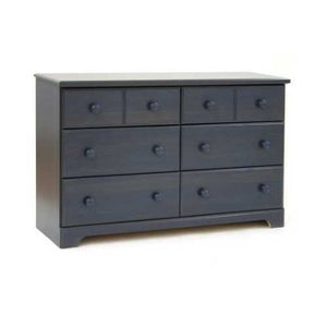 Dark Blueberry Wood Finish 6 Drawer Bedroom Dresser