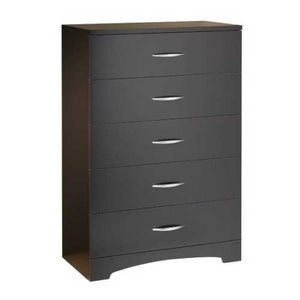 Modern 5 Drawer Bedroom Chest in Chocolate Finish