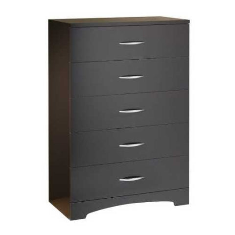 Image of Modern 5 Drawer Bedroom Chest in Chocolate Finish