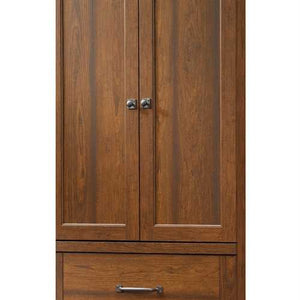 Bedroom Wardrobe Cabinet Storage Armoire in Medium Brown Cherry Wood Finish