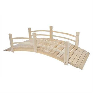 Cedar Wood 6-Ft Garden Bridge - Weight Capacity 575 lbs