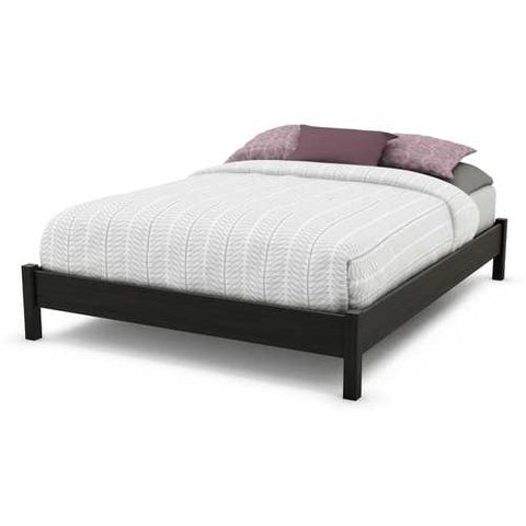 Image of Queen size Modern Platform Bed Frame in Black Ebony Finish