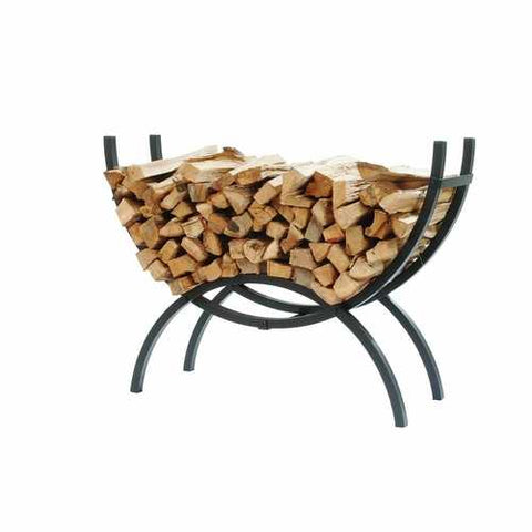 Image of Crescent Tubular Steel Metal Firewood Log Storage Rack