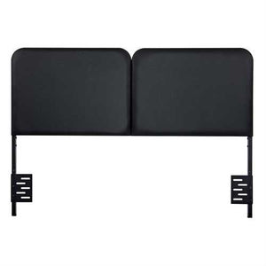 Full size Memory Foam Padded Steel Frame Black Faux Leather Headboard