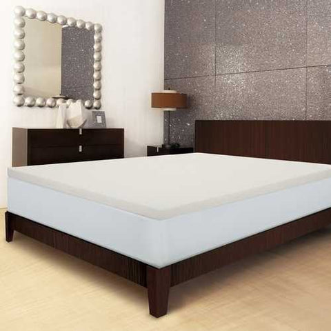 Image of Twin size 2-inch Thick Memory Foam Mattress Topper - Made in USA