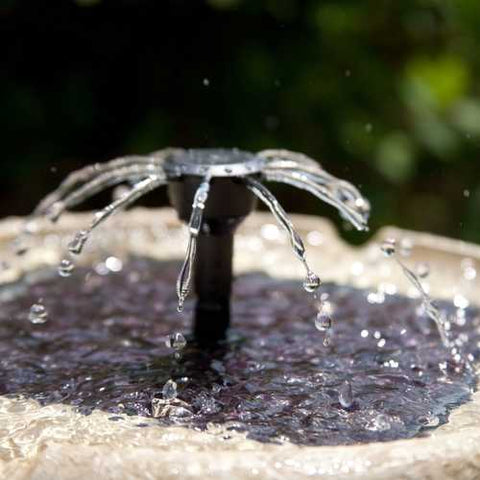 Image of 2-Tier Solar Fountain Bird Bath in Weather Resistant Fiberglass Resin