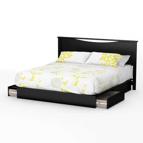 Image of King size Modern Headboard in Black Wood Finish