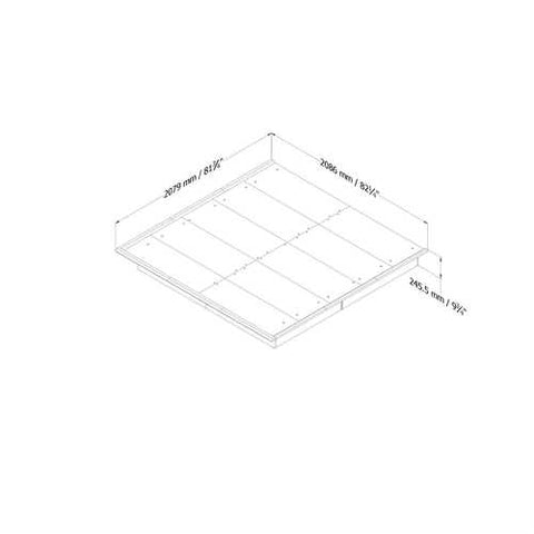 Image of King size Contemporary Platform Bed Frame in White Finish