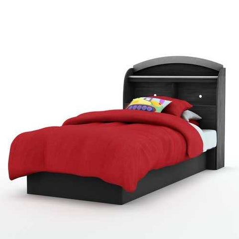 Image of Twin size Platform Bed Frame in Black Wood Finish