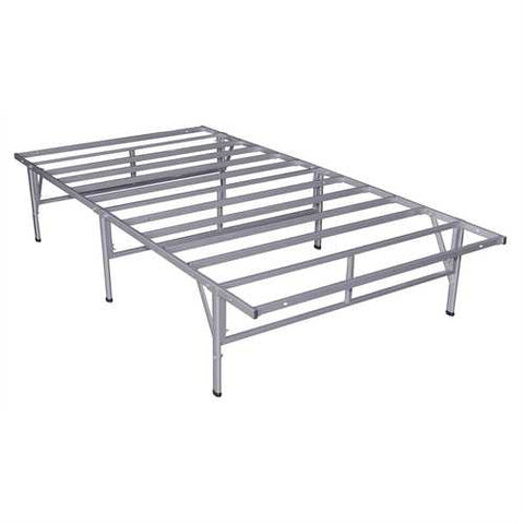 Image of California King size Metal Platform Bed Frame in Silver Gray Finish