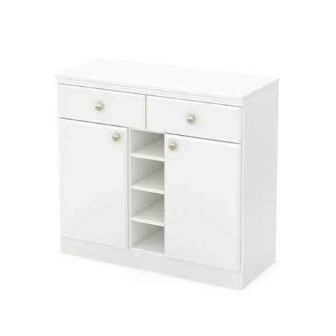 Image of White Dining Room Sideboard Buffet Console Table with 2 Drawers