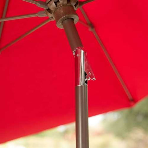 Image of Sunbrella 9-Ft Patio Umbrella with Deluxe Tilt in Antique Bronze with Red Shade