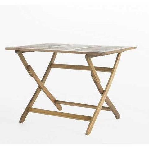 Image of Outdoor Large Wood Folding Patio Dining Table 27.5 x 43.5 inch